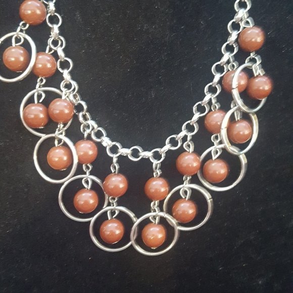 Paparazzi Brown and Silver Necklace Set J-60 - Picture 2 of 3